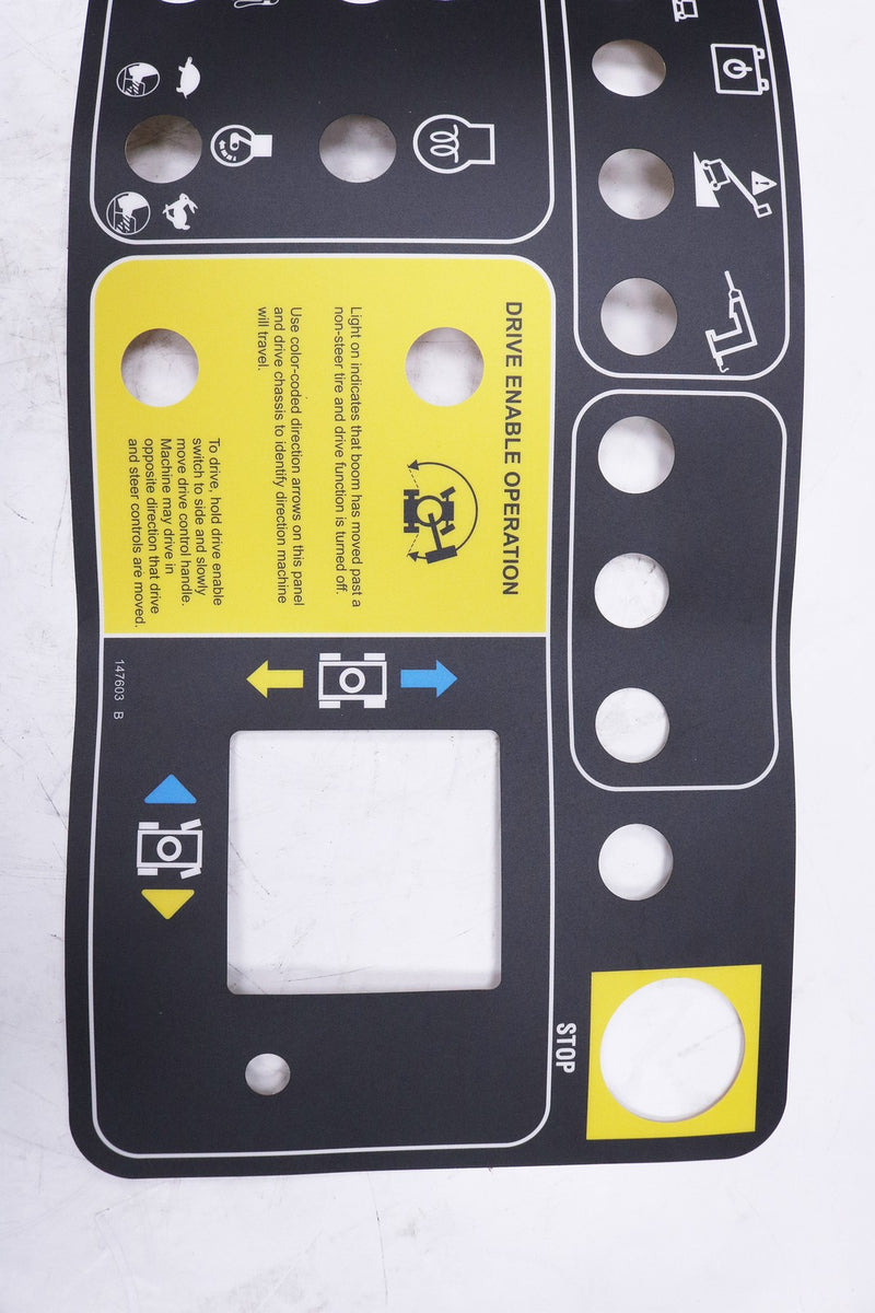 DURAFORCE Platform Control Panel Decal 147603GT 147603 for Genie S-60 S-65 S-80 S-85