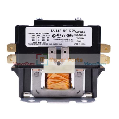 DURAFORCE SA-1.5P-30A-120V 1.5 Pole 30 AMP 40AMP 120V Coil Definite Purpose Contactor