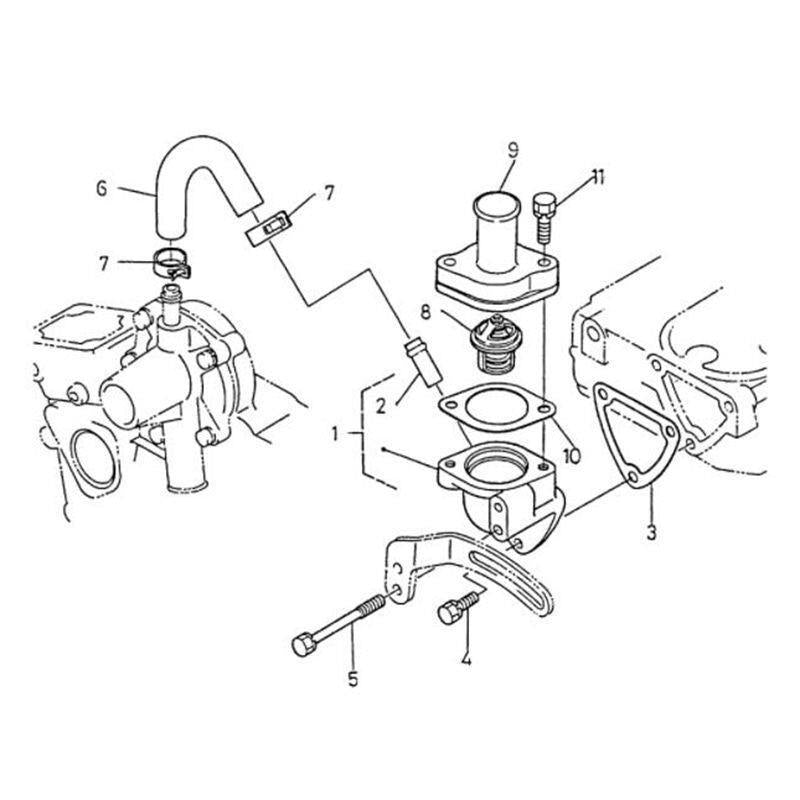 DURAFORCE Thermostat Cover 16271-73260 For Kubota Engine D1105 D905 Tractor B1700B2100