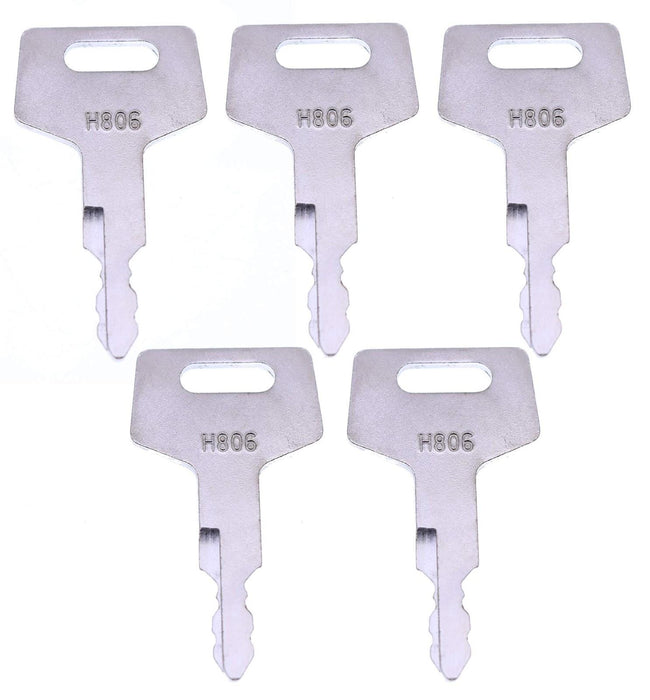 DURAFORCE (5) Ignition Key H806 for Takeuchi Hitachi Gehl Case NH Excavator & Track Loader