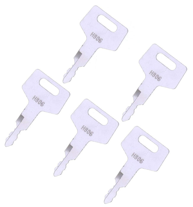 DURAFORCE (5) Ignition Key H806 for Takeuchi Hitachi Gehl Case NH Excavator & Track Loader