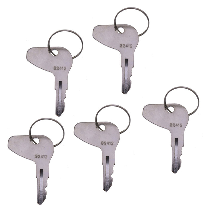 DURAFORCE (5) New Ignition Key H32412 for Kubota Tractor M4700 M4800 M5000 MX5400