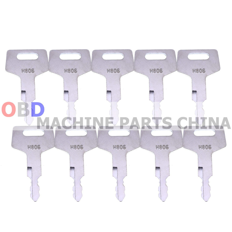 DURAFORCE 10X Ignition Keys H806 Heavy Equipment Key for Takeuchi Hitachi Gehl 17001-00019