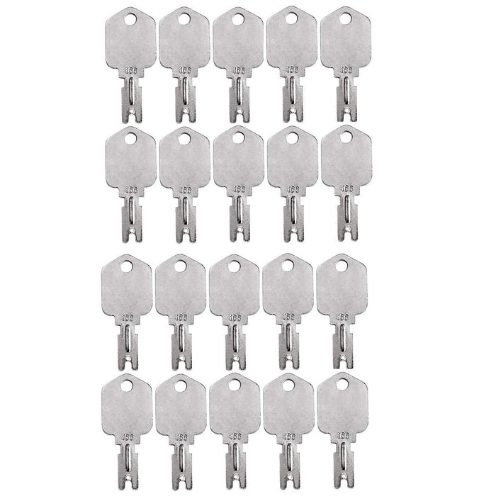 DURAFORCE 20PCS Ignition Key 166 186304 for Clark Crown Gradall Gehl Hyster Komatsu Yale
