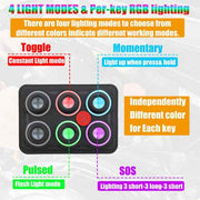 DURAFORCE 6 Gang RGB Switch Panel Touch Control 12 24V 60A SSR Relay Box IP68 Waterproof