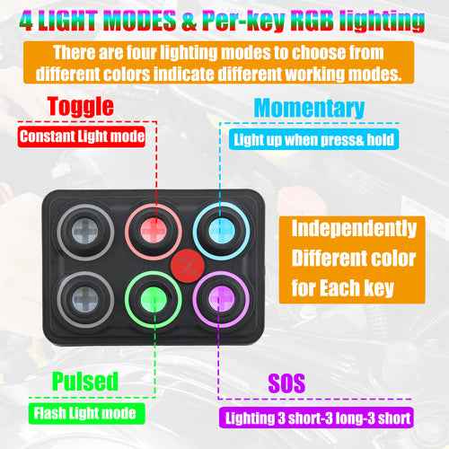 DURAFORCE 6 Gang RGB Switch Panel Touch Control 12 24V 60A SSR Relay Box IP68 Waterproof