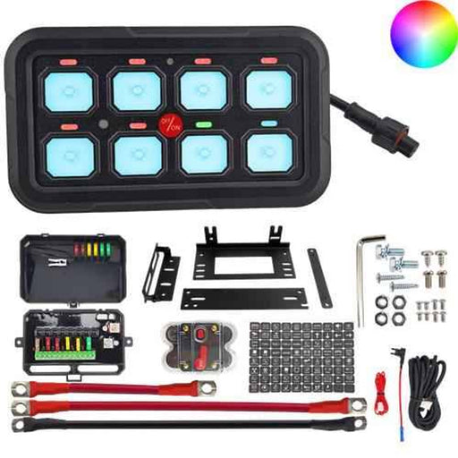 DURAFORCE 8 Gang Switch Panel Touch Control 12 24V Circuit Control Relay Box Auto Dimmable
