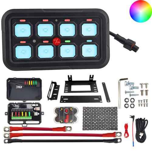 DURAFORCE 8 Gang Switch Panel Toggle Momentary Pulsed for Car Pickup Truck SUV Yachts IP65