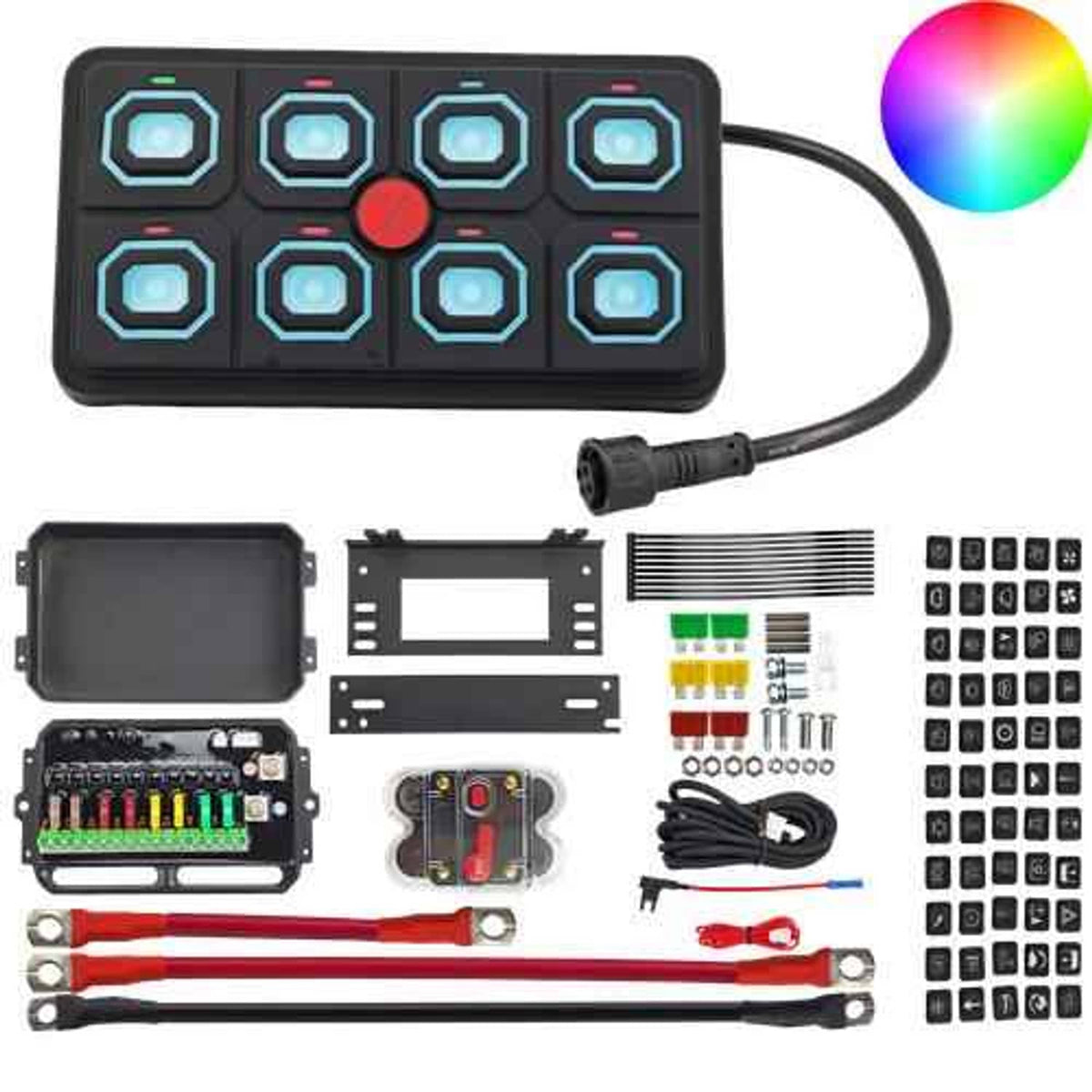 8 Gang Switch Panel OnOff Touch Control 12 24V 60A SSR Relay Box IP68 ...