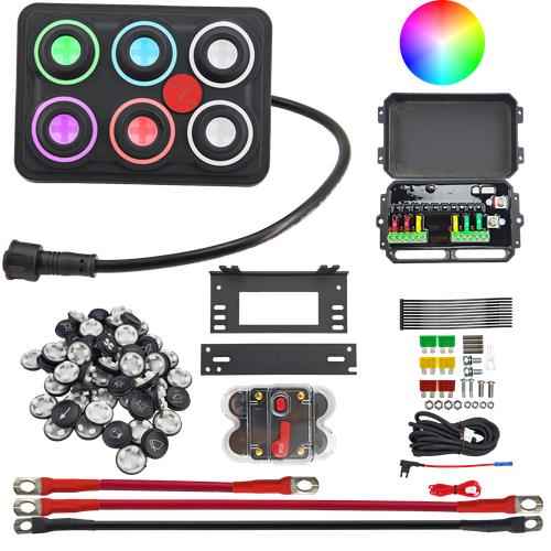 DURAFORCE 6 Gang RGB Switch Panel SOS Strobe for Car Pickup Truck SUV UTV ATV Boat Yacht