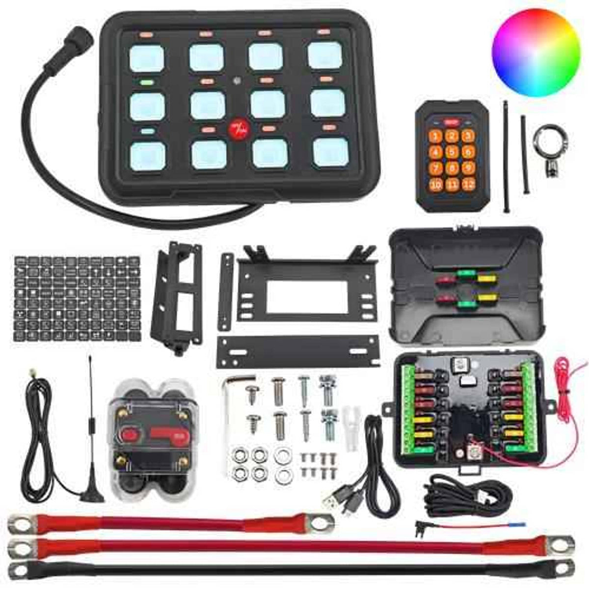 Atv Switch Box 12 Gang RGB Switch Panel Circuit Control Relay Box for Truck SUV ATV ...