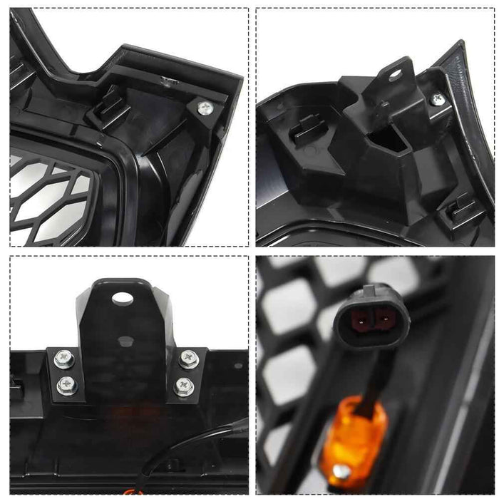 DURAFORCE Front Bumper Grill W/LED lights For Toyota Tacoma 2012-2015 Matte Black Grille