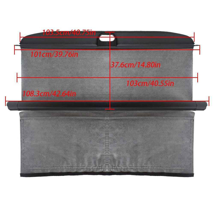 DURAFORCE Black Waterproof Cargo Cover For Smart ForTwo 2007 2009-2014 Anti-Theft Shield