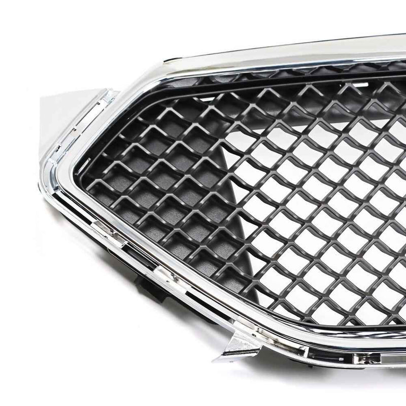 DURAFORCE For 2013-2019 Ford Taurus Chrome+Black Mesh Style Front Upper Bumper Grille