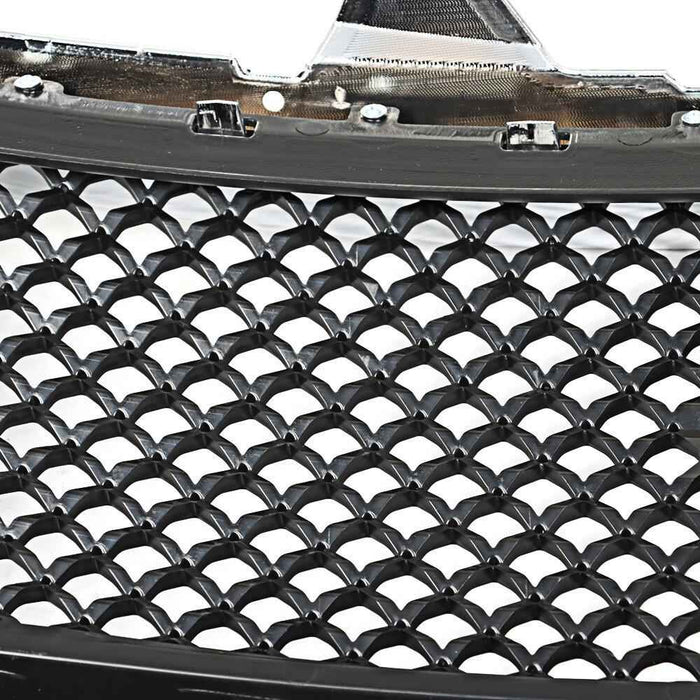 DURAFORCE For 2013-2019 Ford Taurus Chrome+Black Mesh Style Front Upper Bumper Grille