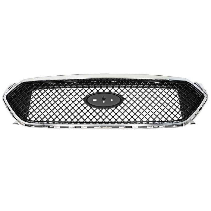 DURAFORCE For 2013-2019 Ford Taurus Chrome+Black Mesh Style Front Upper Bumper Grille