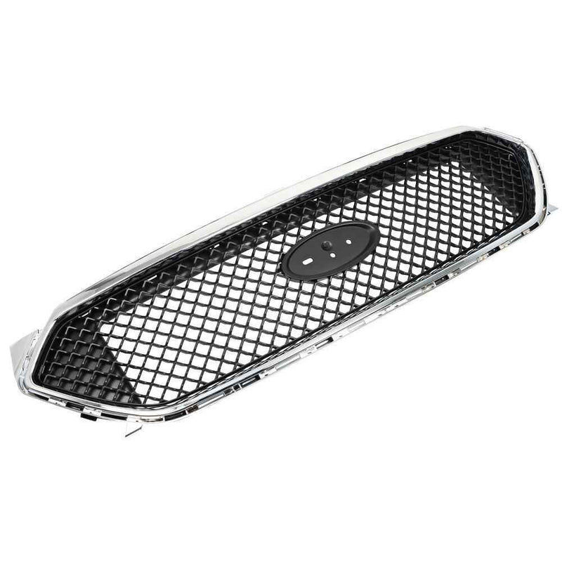 DURAFORCE For 2013-2019 Ford Taurus Chrome+Black Mesh Style Front Upper Bumper Grille
