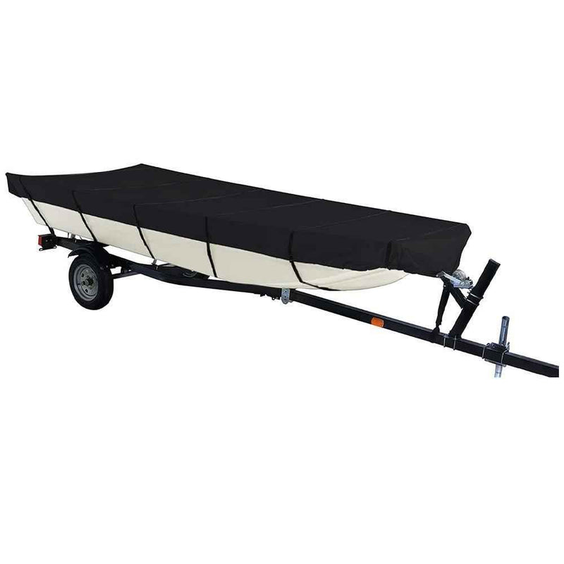 DURAFORCE WaterProof Heavy Duty Black Boat Cover 12FT 56inch For Jon Boat Trailerable