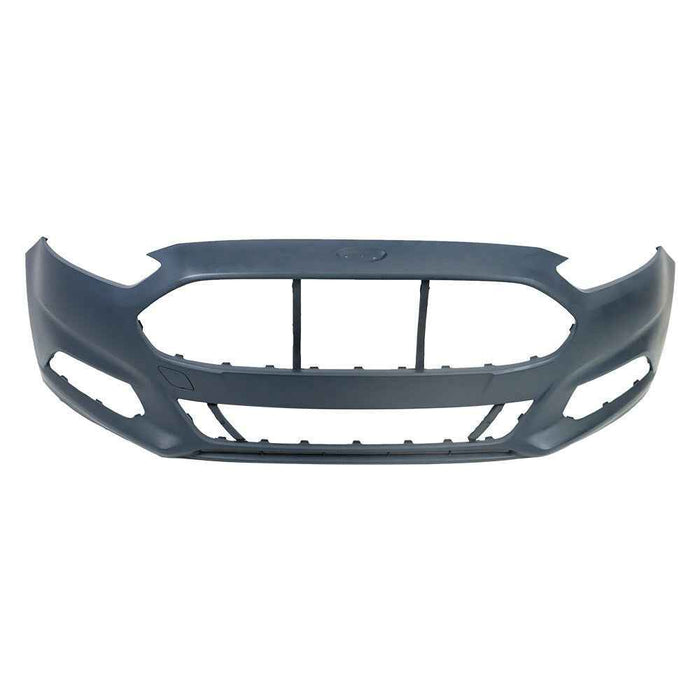 DURAFORCE Primed Front Bumper Cover W/O Radar Holes Plastic For 2013-2016 Ford Fusion S SE