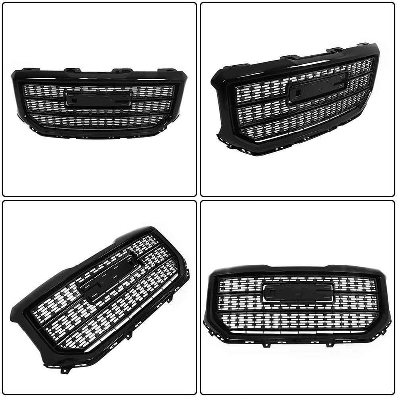 DURAFORCE Front Bumper Grille Fit For GMC Sierra 1500 Denali Style 16-18 Black Mesh Grill