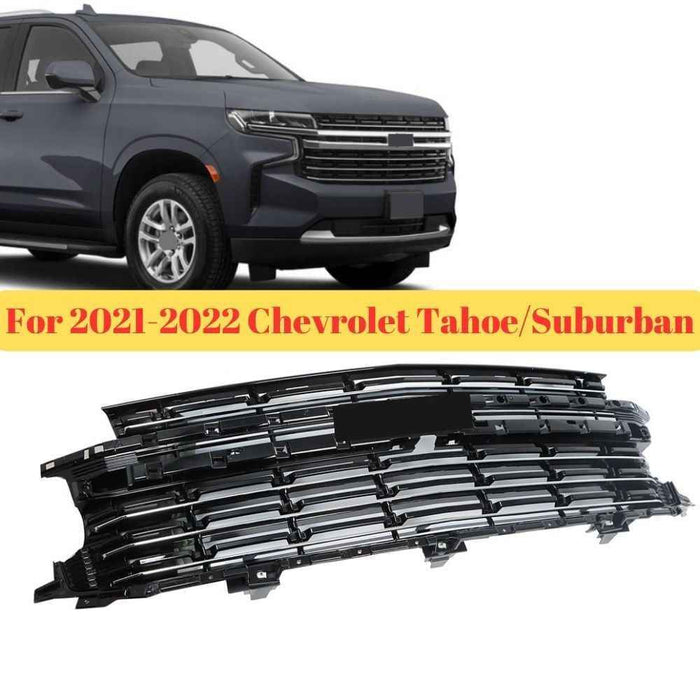 DURAFORCE 85136868 Front Bumper Upper Grille Grill Chrome Trim For 2021-22 Tahoe/Suburban