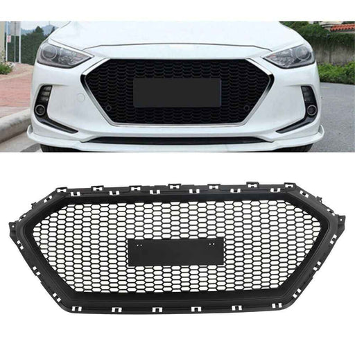 DURAFORCE Black ABS Plastic Grill For 2017 2018 Hyundai Elantra Front Bumper Hood Grille