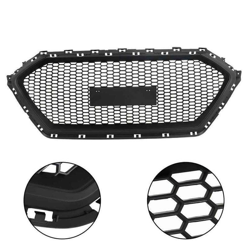 DURAFORCE Black ABS Plastic Grill For 2017 2018 Hyundai Elantra Front Bumper Hood Grille