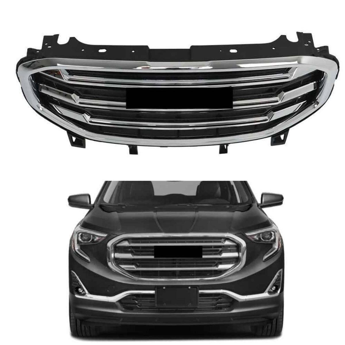 For 2018-2020 2021 GMC Terrain SLT Front Bumper Grille Black W/Chrome ...