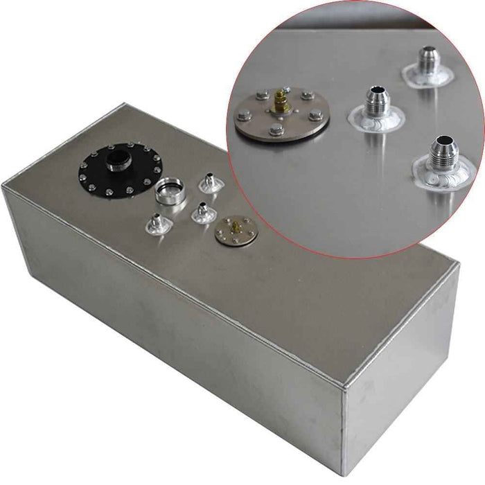 DURAFORCE Aluminum 15 Gallon/60L Racing/Drift Fuel Cell Gas Tank+ Cap+ Level Sender Silver