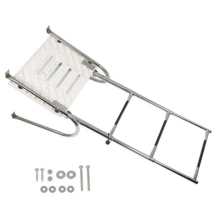 DURAFORCE 3-Step Stainless Steel Ship Ladder With Platform Marine With Telescoping New