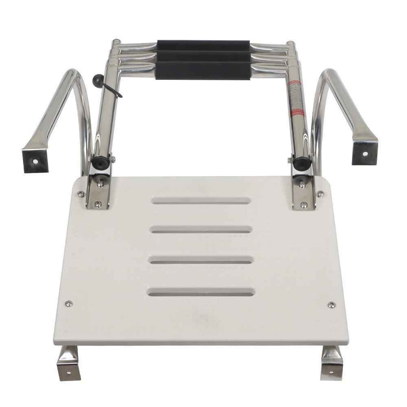DURAFORCE 3-Step Stainless Steel Ship Ladder With Platform Marine With Telescoping New
