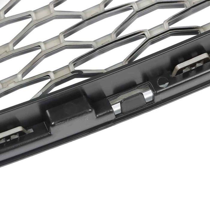 DURAFORCE Black W/Chrome Trim Grill For Ford Fusion 2017 2018 Front Bumper Upper Grille