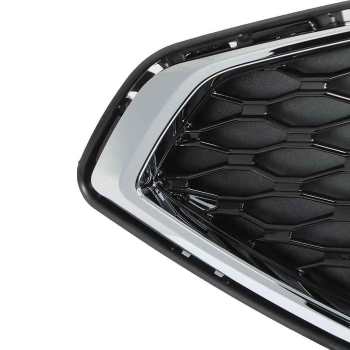 DURAFORCE Black W/Chrome Trim Grill For Ford Fusion 2017 2018 Front Bumper Upper Grille