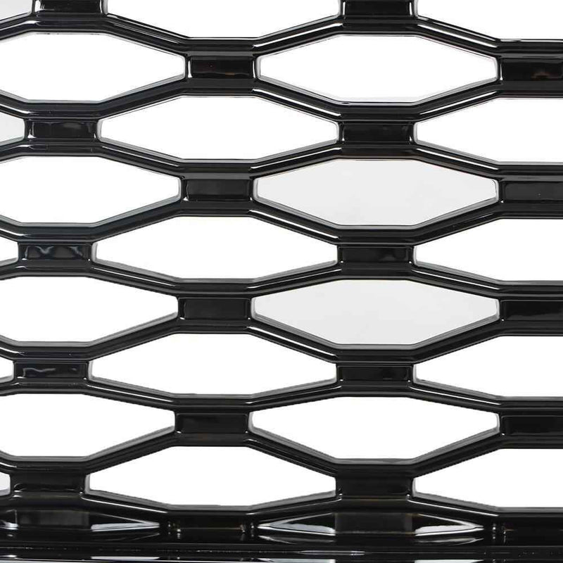 DURAFORCE Black W/Chrome Trim Grill For Ford Fusion 2017 2018 Front Bumper Upper Grille