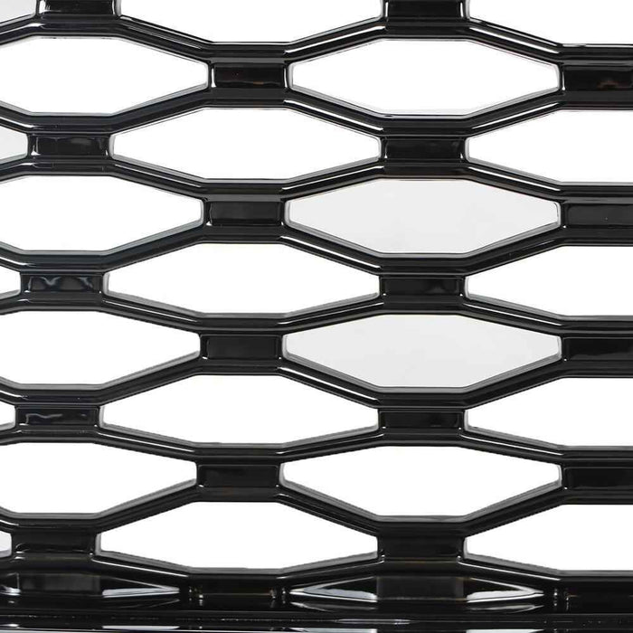 DURAFORCE Black W/Chrome Trim Grill For Ford Fusion 2017 2018 Front Bumper Upper Grille