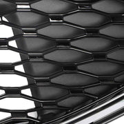 DURAFORCE Black W/Chrome Trim Grill For Ford Fusion 2017 2018 Front Bumper Upper Grille