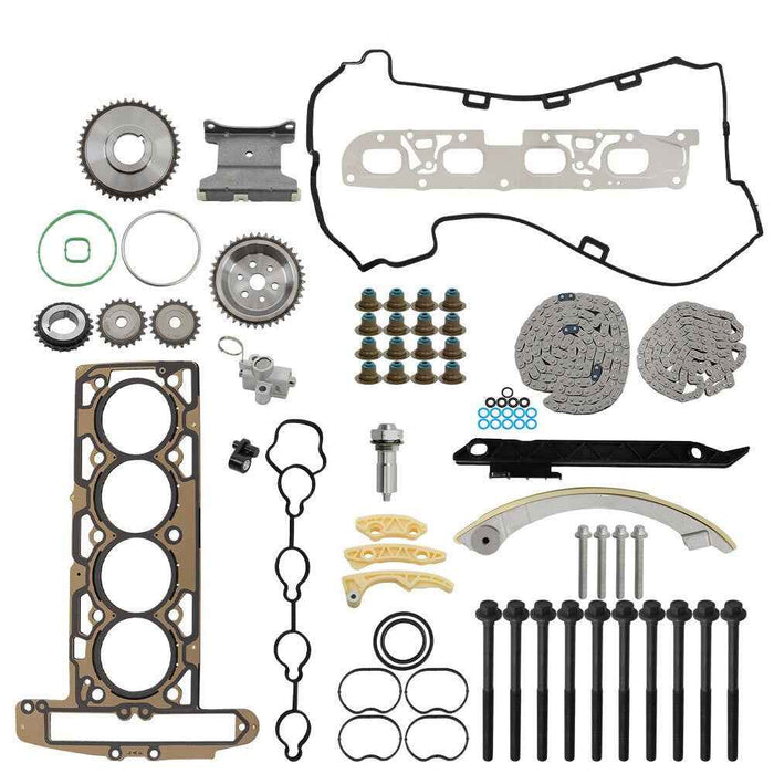 DURAFORCE Timing Chain Kit Head Gasket Bolts Set For Chevrolet Equinox Malibu GM 2.2 2.4
