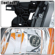 DURAFORCE Pair Halogen Headlamps For 2003 2004 Subaru Forester Black Headlights Assembly