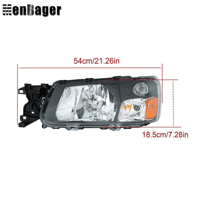 DURAFORCE Pair Halogen Headlamps For 2003 2004 Subaru Forester Black Headlights Assembly