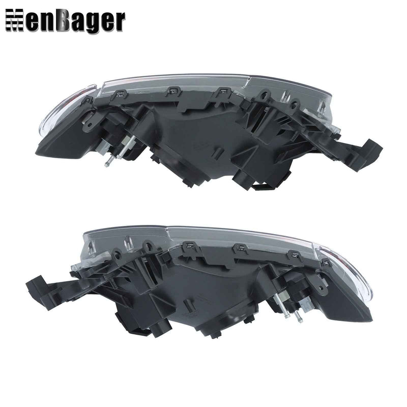 DURAFORCE Pair Halogen Headlamps For 2003 2004 Subaru Forester Black Headlights Assembly