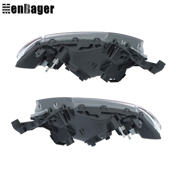 DURAFORCE Pair Halogen Headlamps For 2003 2004 Subaru Forester Black Headlights Assembly