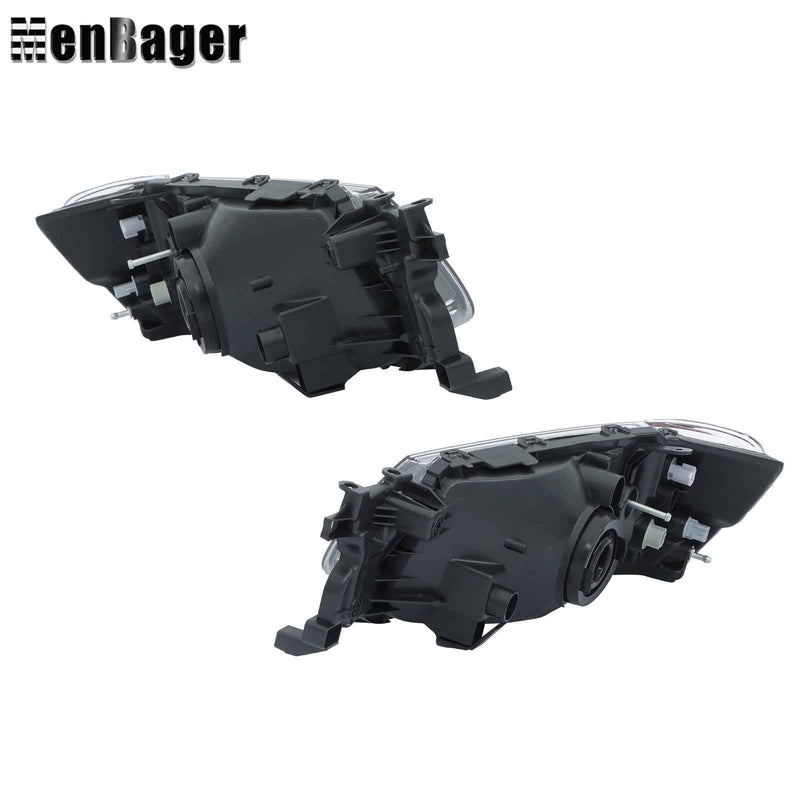 DURAFORCE Pair Halogen Headlamps For 2003 2004 Subaru Forester Black Headlights Assembly