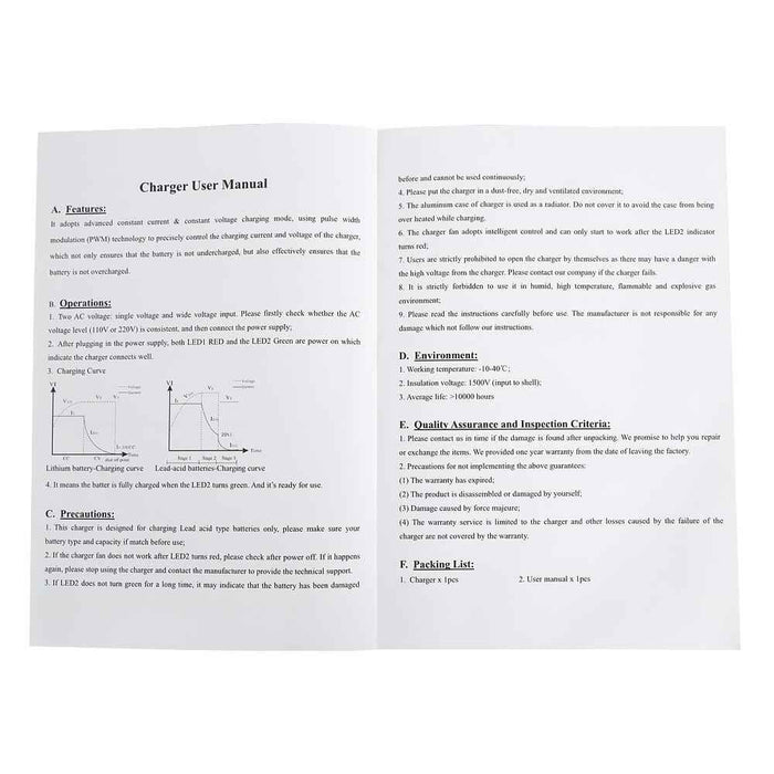 DURAFORCE Golf Cart 36 Volt 14 Amp Crowfoot Plug Battery Charger For EZGO Yamaha Club Car