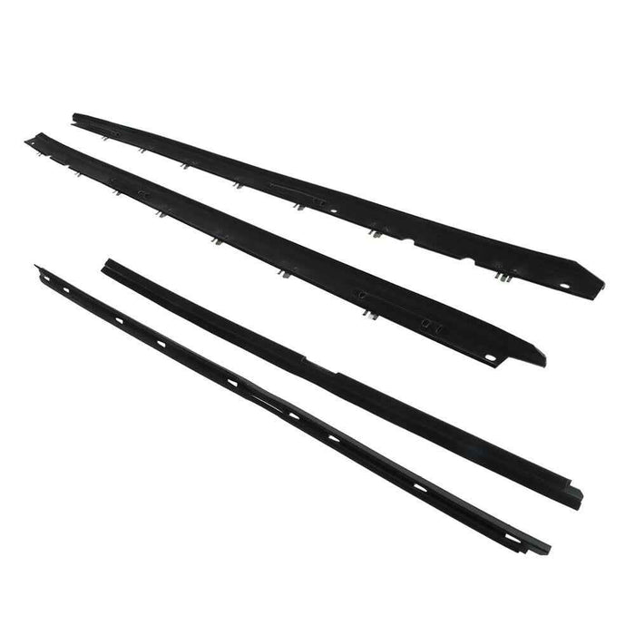 DURAFORCE For Chevy Corvette 1990-1996 4Pcs Black Window Sweep Weatherstrip Felt Seal Kit