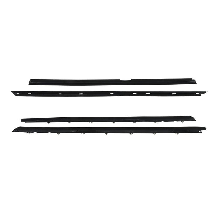 DURAFORCE For Chevy Corvette 1990-1996 4Pcs Black Window Sweep Weatherstrip Felt Seal Kit