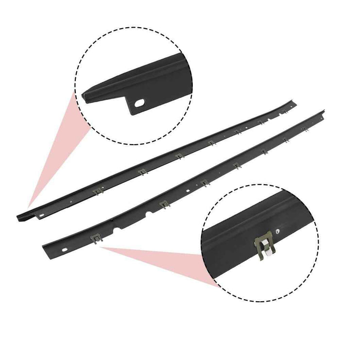 DURAFORCE For Chevy Corvette 1990-1996 4Pcs Black Window Sweep Weatherstrip Felt Seal Kit