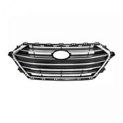 DURAFORCE Front Grille+Radiator Cover+Bumper Lid+4 Bracket For Hyundai Elantra 2017-2018