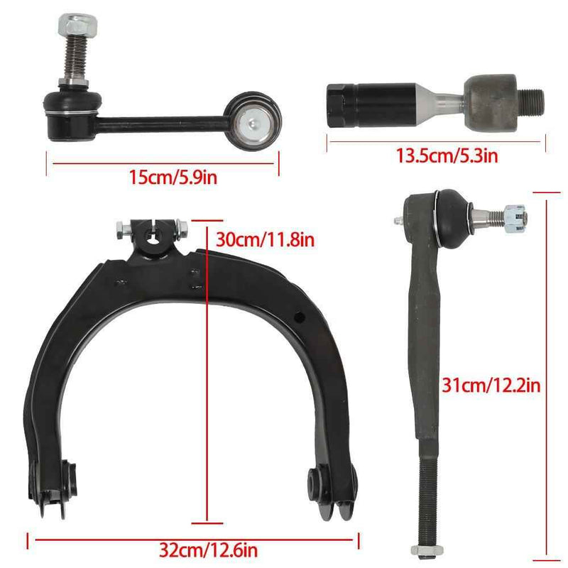 DURAFORCE Front Control Arm Tie Rod Ball Joint 12PC For Chevrolet Trailblazer 2004-07 L6