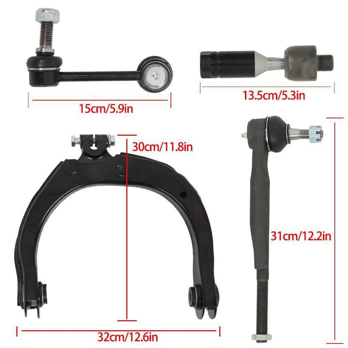 DURAFORCE Front Control Arm Tie Rod Ball Joint 12PC For Chevrolet Trailblazer 2004-07 L6