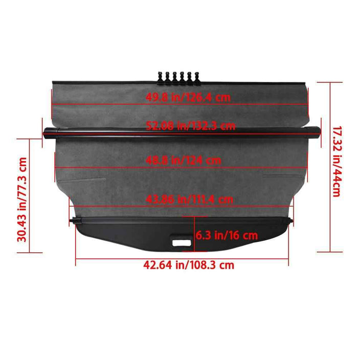 DURAFORCE Rear Cargo Cover For Chevrolet Equinox Security 2010-2017 Trunk Shielding Black